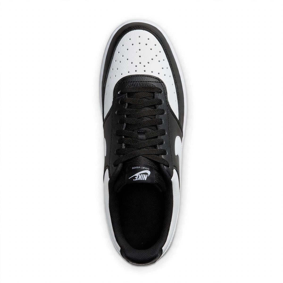 Nike Court Vision Lo Black White Leather Sneakers Mens 10 /Women 11.5 HM9862-001