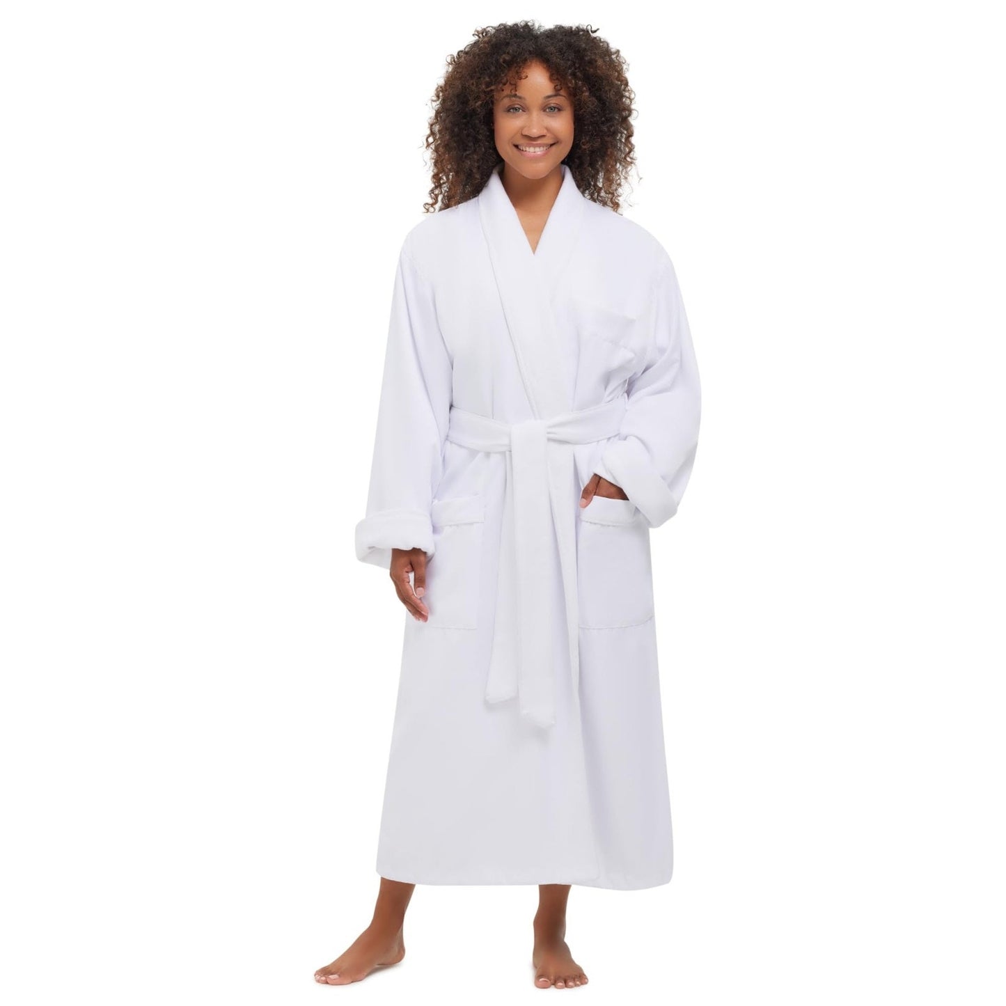 Monarch Cypress Microfiber Shawl Robe Lined In Terry Size X-Large in White