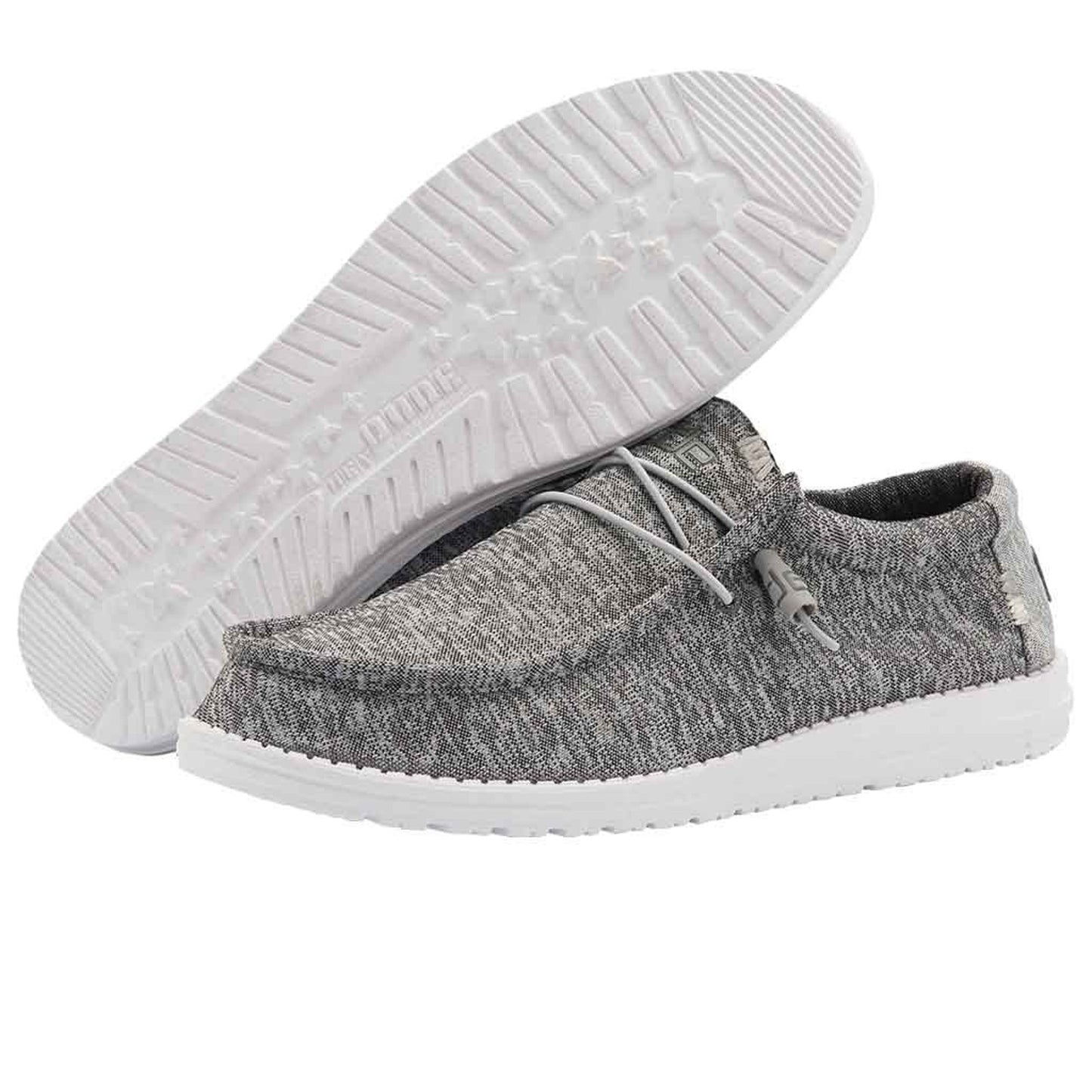 HEYDUDE Men's Wally Stretch Ozone Size 10 Grey Slip-On Loafers shoes