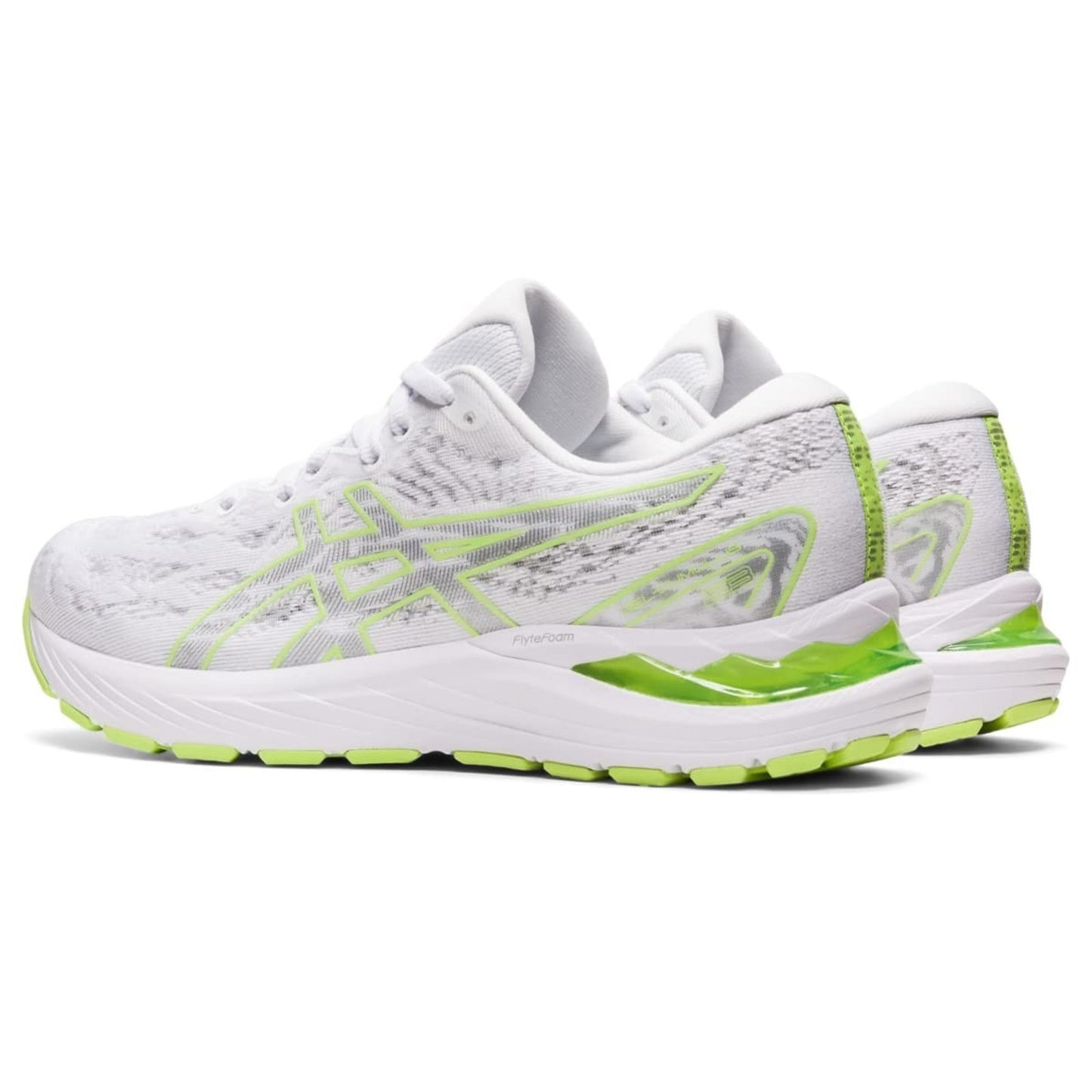 ASICS Women's Gel Cumulus 23 Running Shoes, White/Lime Green 8.5 B