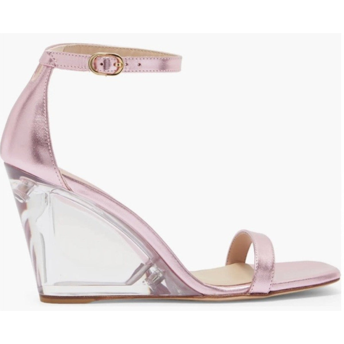 Stuart Weitzman nudistlucite 85 Women's sandals Wedge Amatista 9.5 B