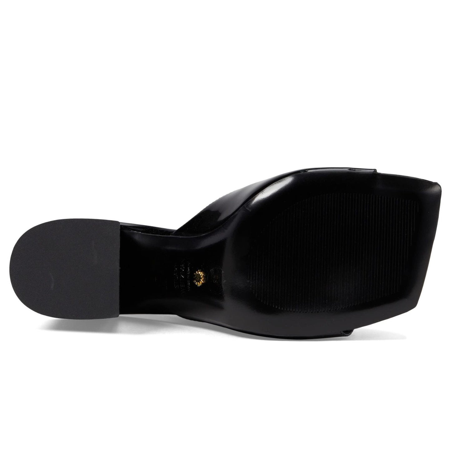 Stuart Weitzman Tia 85 Flare lock Slide Women’s Sandals Black Leather Size 9 B