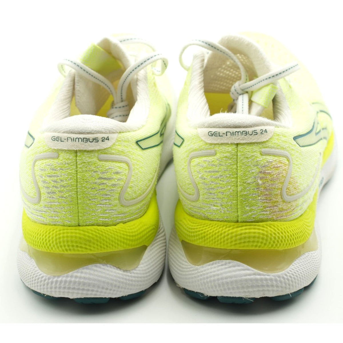 ASICS Gel Nimbus 24 Womens Running Shoes White Velvet Pine Size 9 M