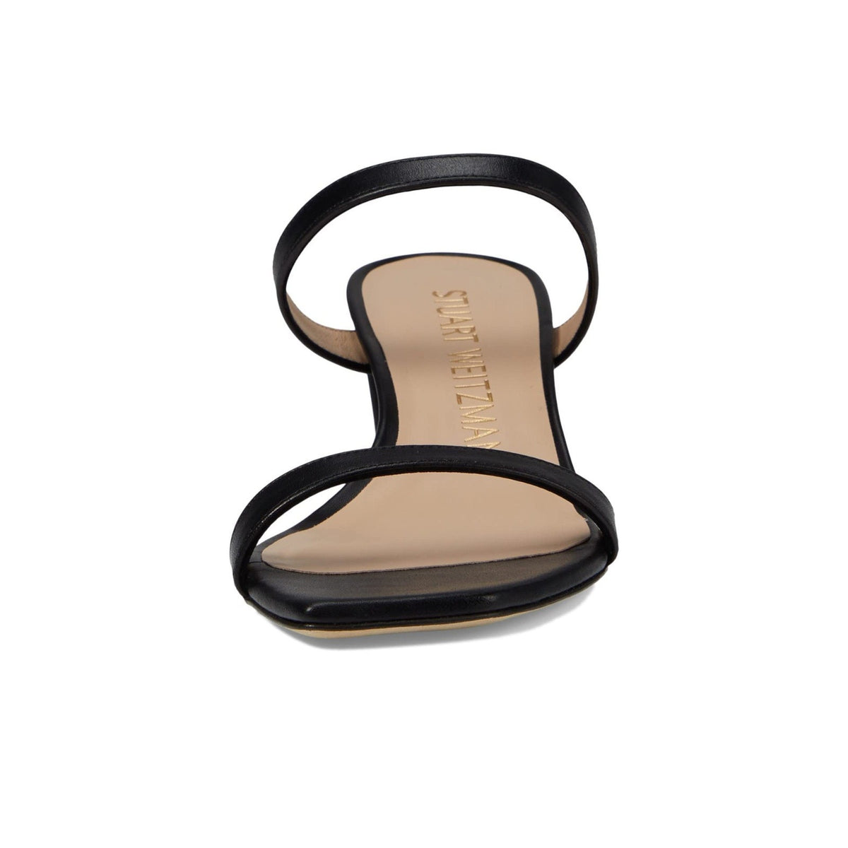 Stuart Weitzman Aleena 50 Block Women's Sandals Smooth Calf Leather Black 8