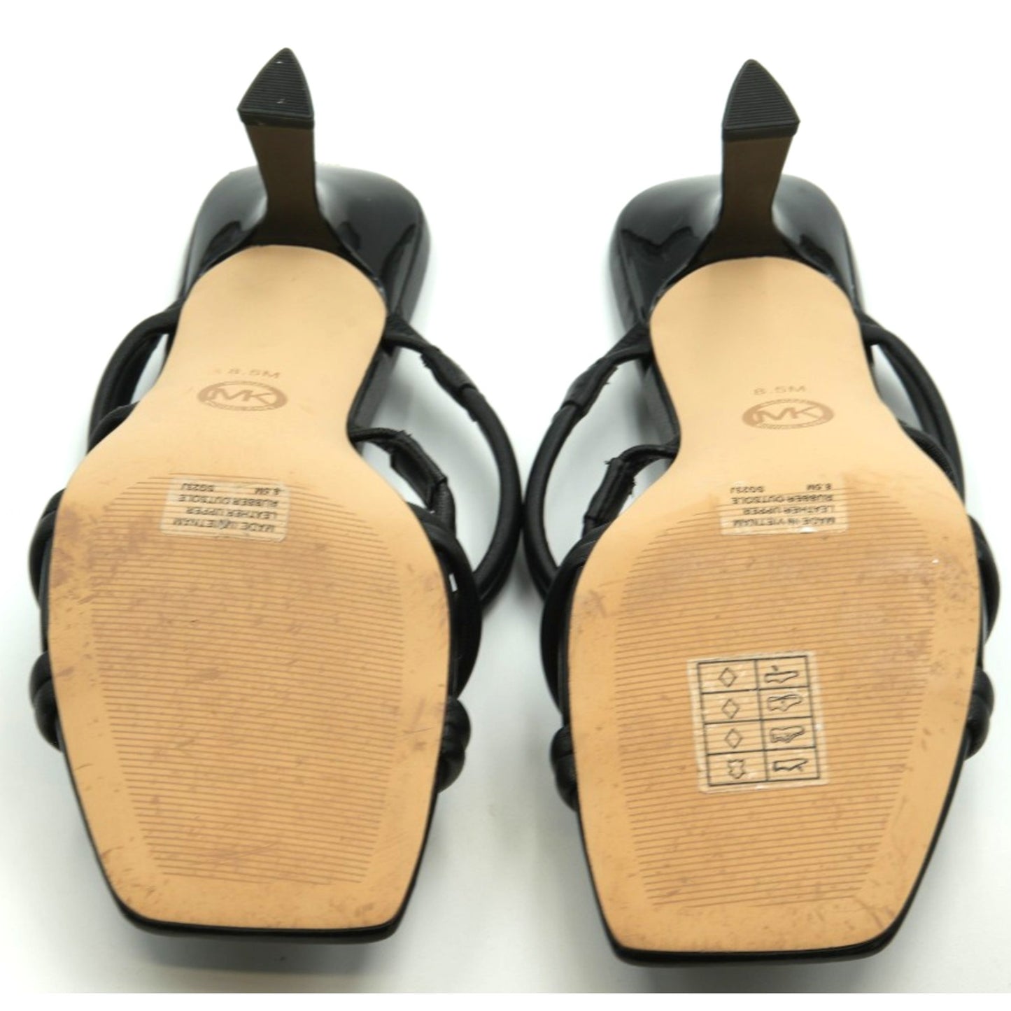 Michael Kors Women's Corrine Slip-On Crisscross Dress Sandals Black Leather 8.5