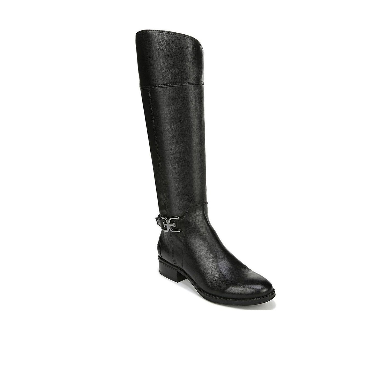 NEW Sam Edelman Prisilla Knee High Black Leather Riding Boot US 9.5 M Side Zip