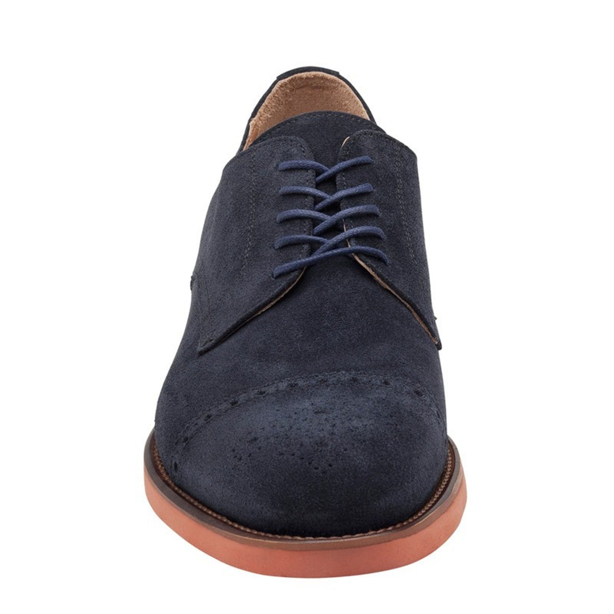 Johnston & Murphy Ashford Cap Toe Oxford Men's Shoes Navy Italian Suede 11.5 M