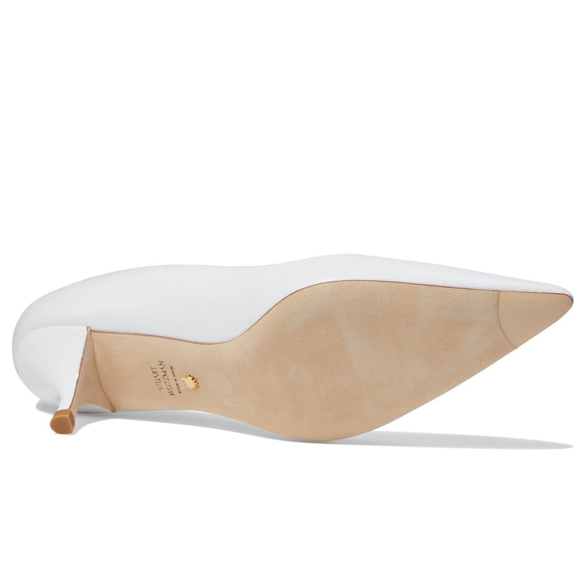 Stuart Weitzman Womens Stuart Kitten Pump White 8.5 B NEW