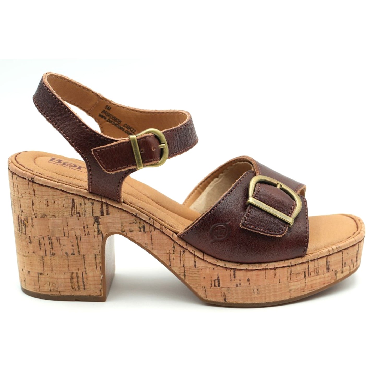 Born Browyn Chunky Platform Sandals w/ Buckle Brown Leather size 8 M