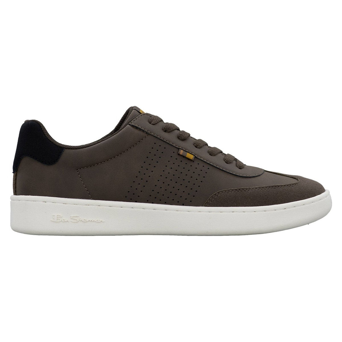 Ben Sherman Men's Sneaker Memory Foam Navy Brown Lightweight LaceUp Size 12 M