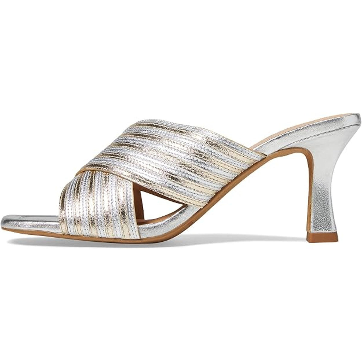 seychelles fleet Women's sandal heel metallic platinum Size 10 M