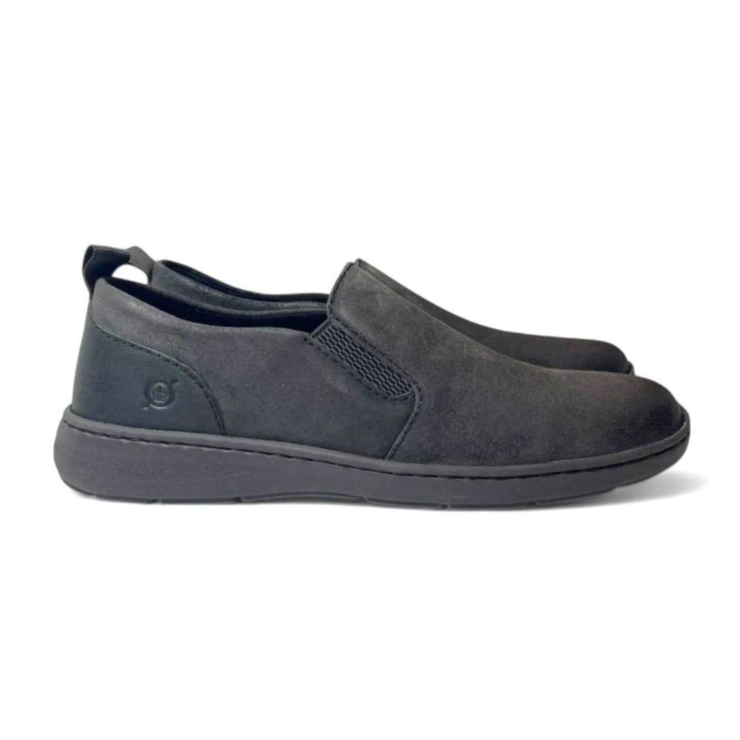 Born Mens Morgan Slip-On Casual Sneakers Dark Grey/Black Dist Suede Size 8.5 M