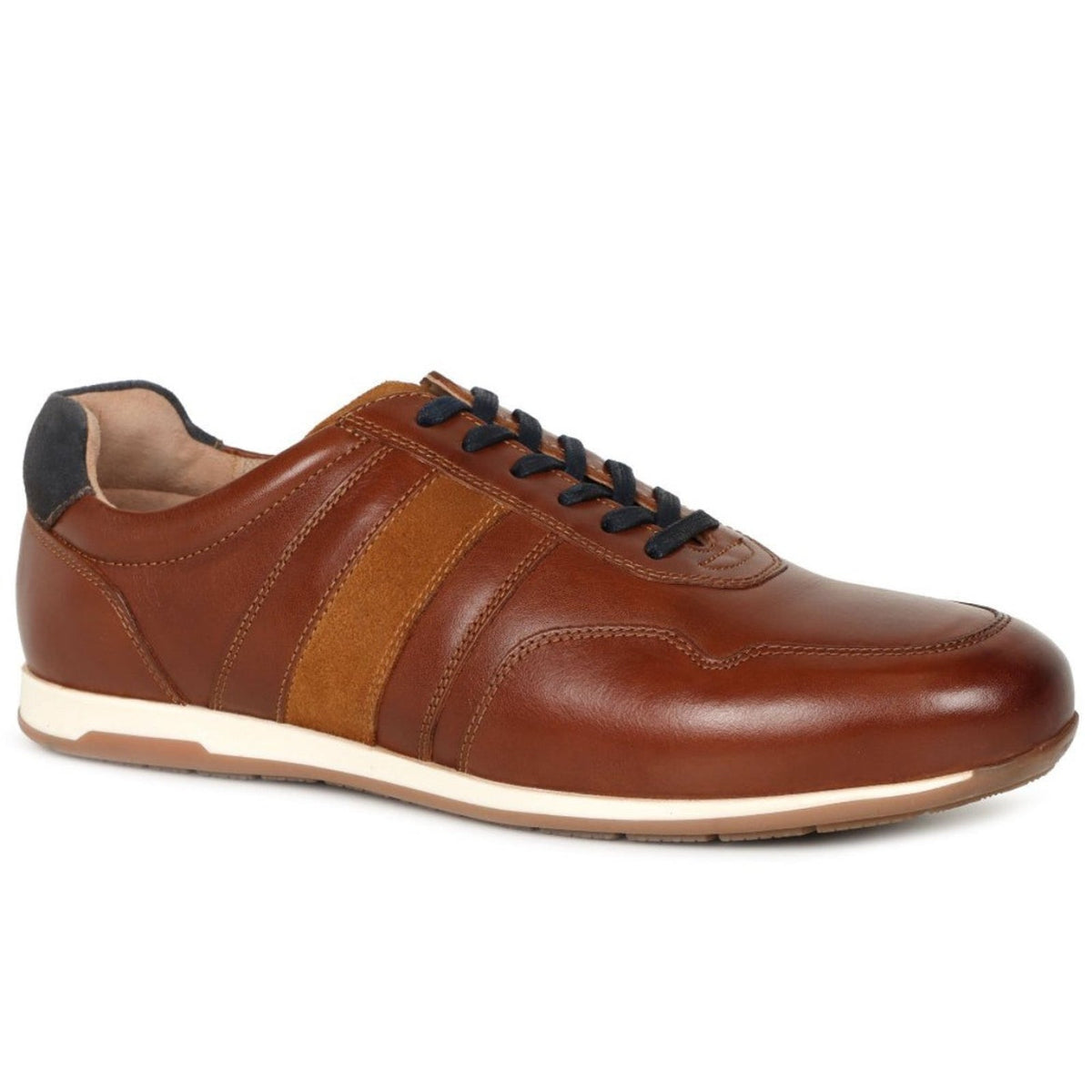 Josef Seibel Colby 02 Men’s Casual Shoes Cognac-Kombi Lace-Up Leather Size 12 M