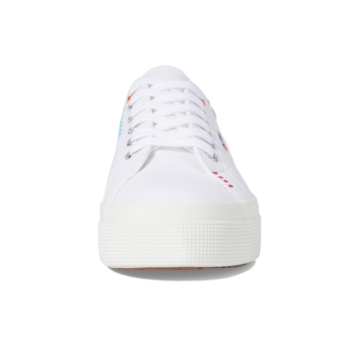 Superga 2740 Happy logo White Canvas Lace Up Sneakers Sz Men 8.5, Women 10 M