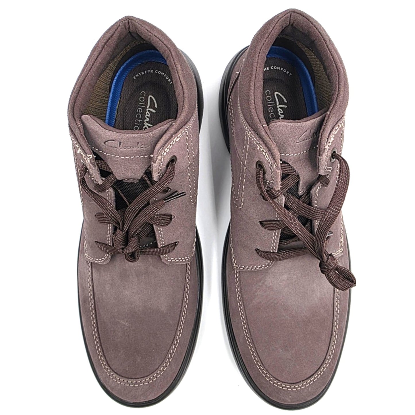 Clarks Men's Bradley Mid Oxford Boot Taupe Suede NEW 9 W Lace Up