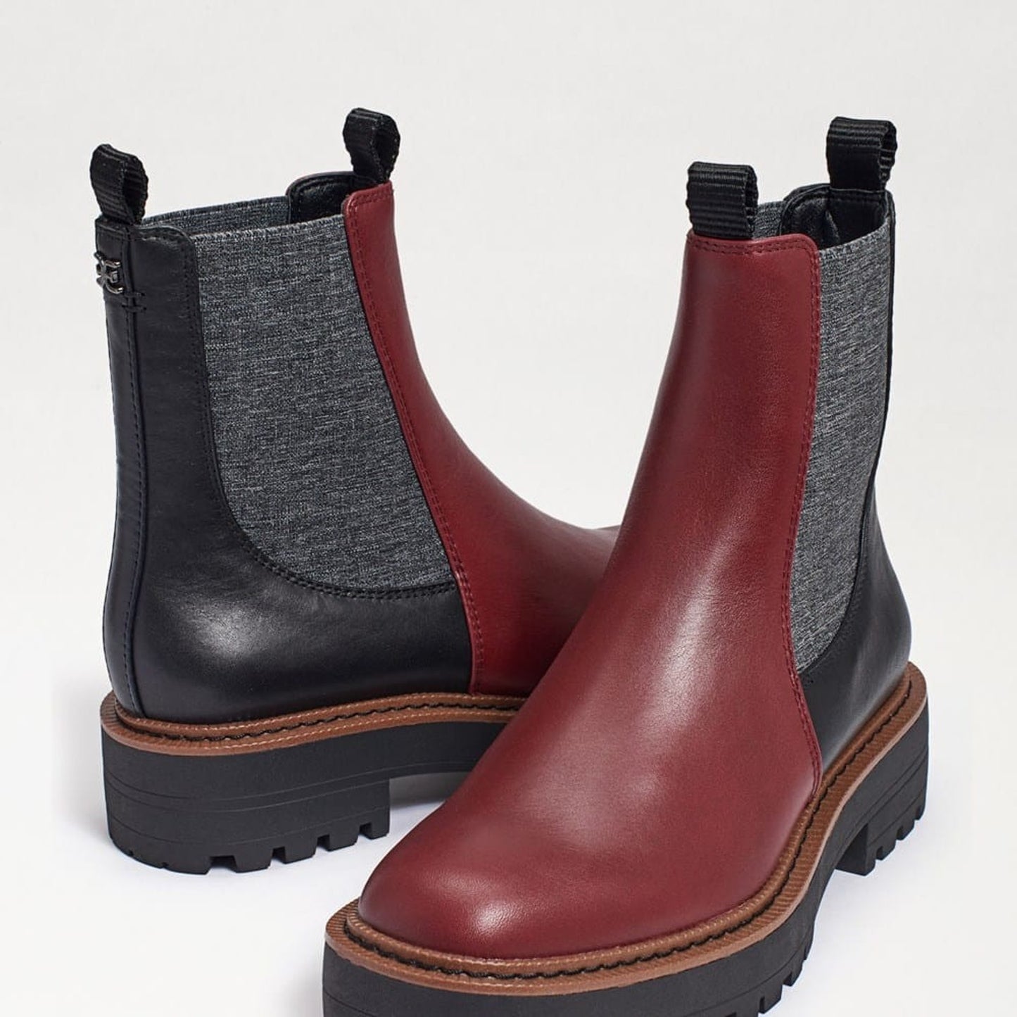Sam Edelman Women's Laguna Chelsea Ankle Boot Bordeaux Leather Brown 8 M
