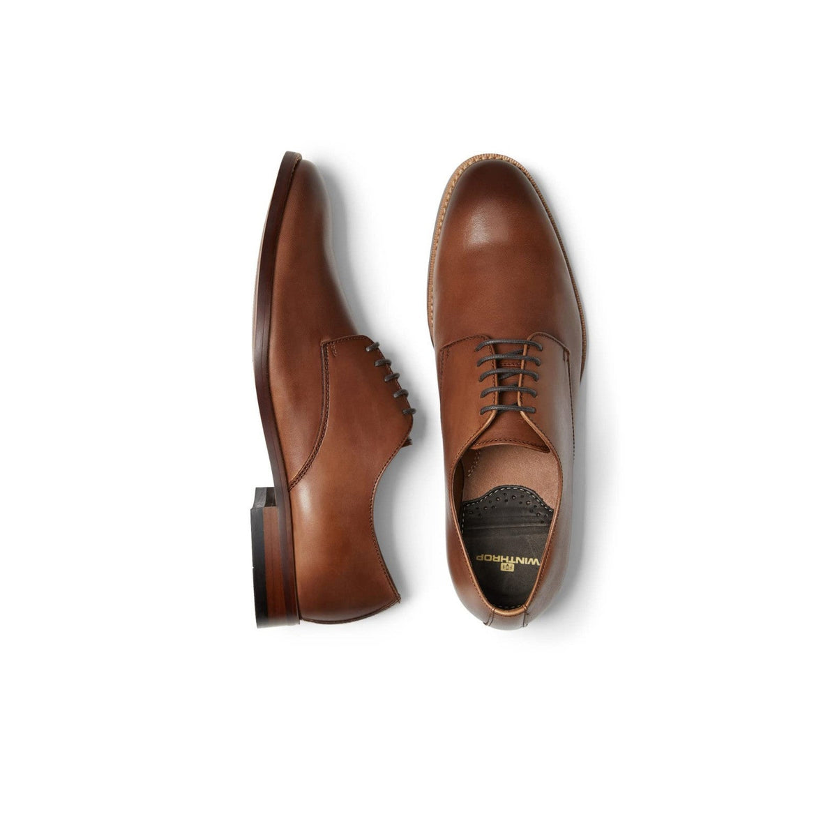 Winthrop Crescent, Men’s Derby Dress Shoes Brown Leather Size 12