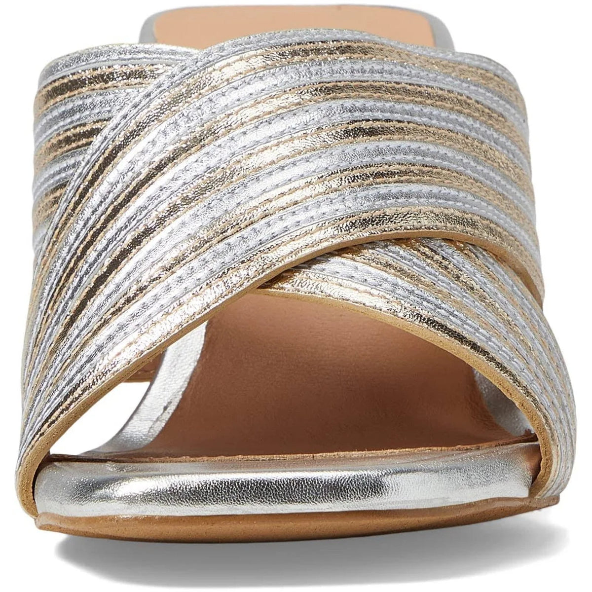 seychelles fleet Women's sandal heel metallic platinum Size 10 M