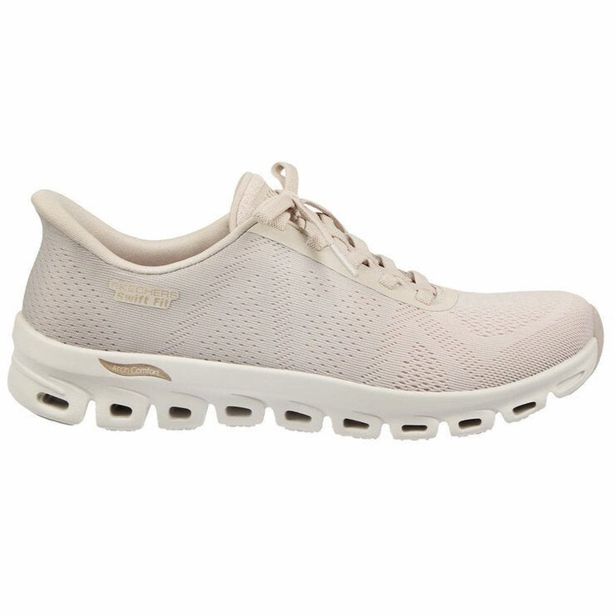 Skechers Womens Hands Free Swift Fit Tan Sneakers Mesh Size 10