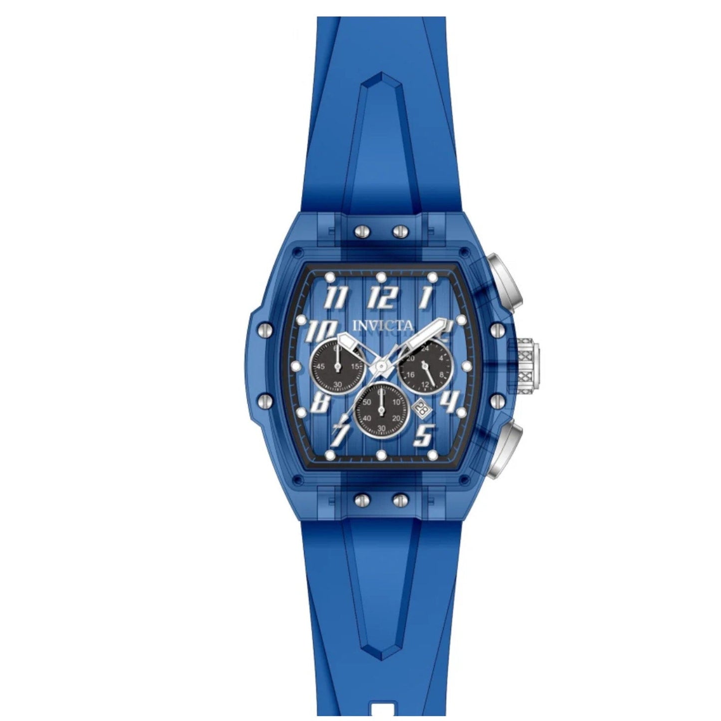 Invicta Men Watch S1 Rally Anatomic 47mm Quartz Chronograph Blue Silicone Strap Invicta
