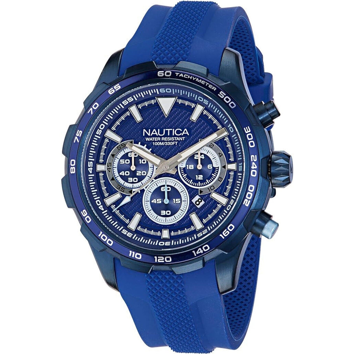 Nautica Chrono Blue Silicone Strap Watch 46mm Stainless steel NAPNSF305 NST Nautica