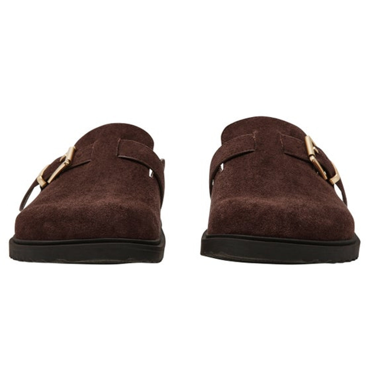 DV Dolce Vita Women's Comfortable Slip On Buckle Mules Faux Suede Brown Size 8