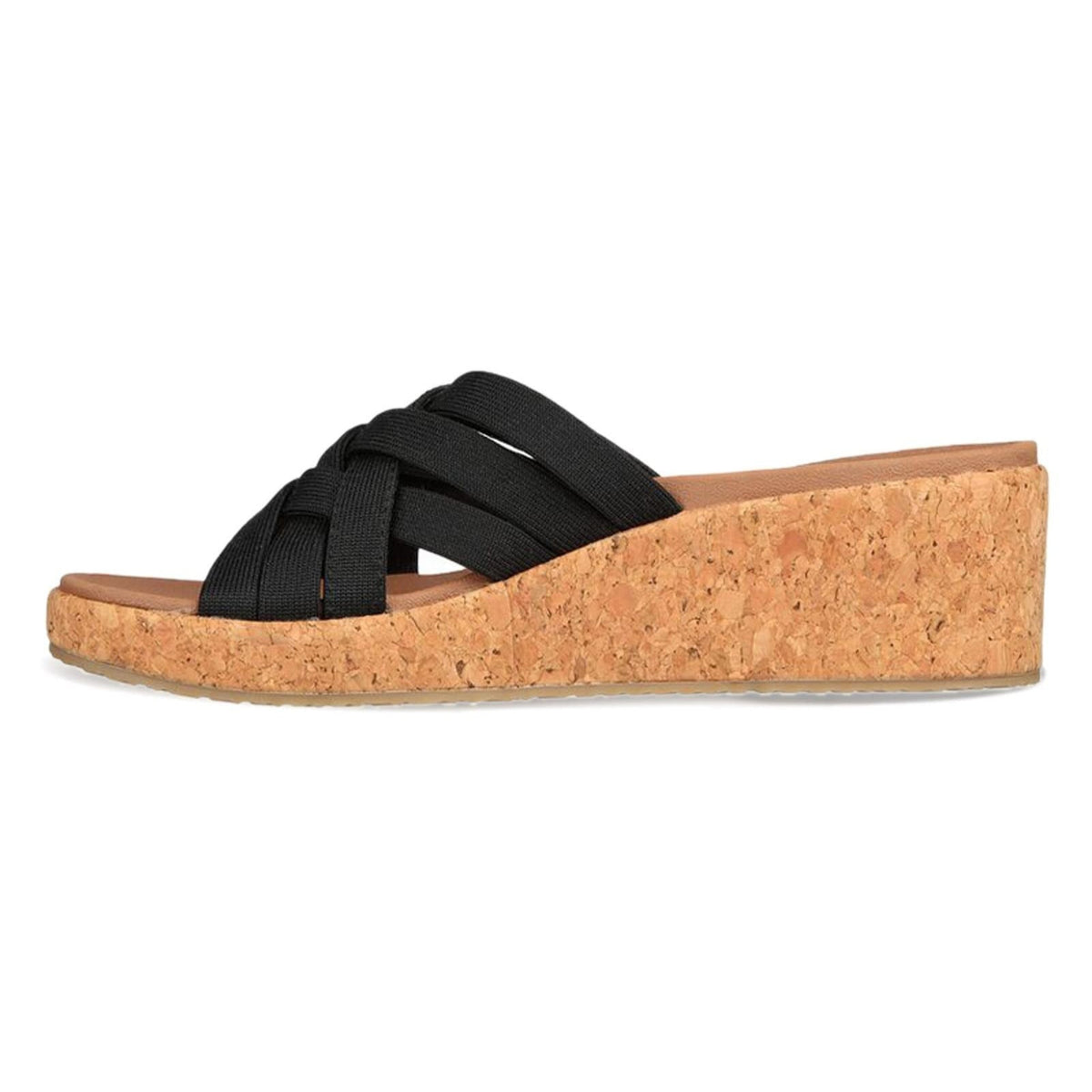 Skechers Arch Fit Beverlee Women’s Cork Wedge Sandals Black Size 10 M