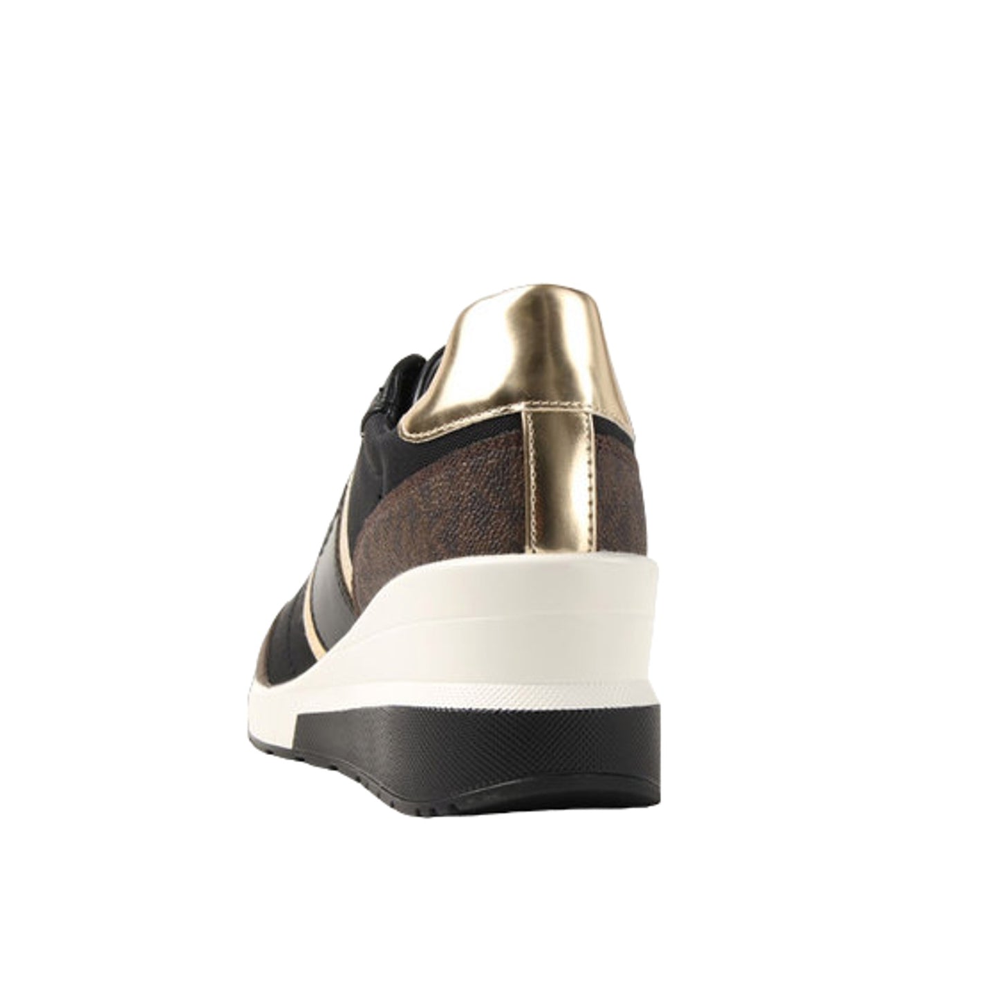 Michael Kors Women's Mabel Mixed-Media Trainer Black Brown Lace-Up 7 M