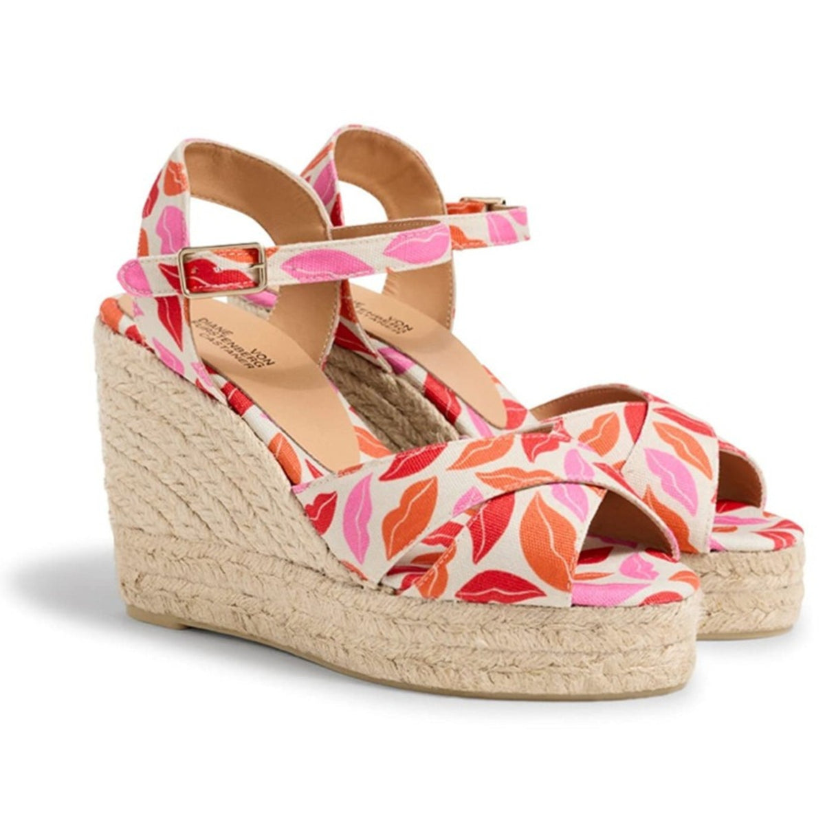 CASTANER Diane Von Furstenberg Blaudell Rosa Wedge Espadrille Size 8 M