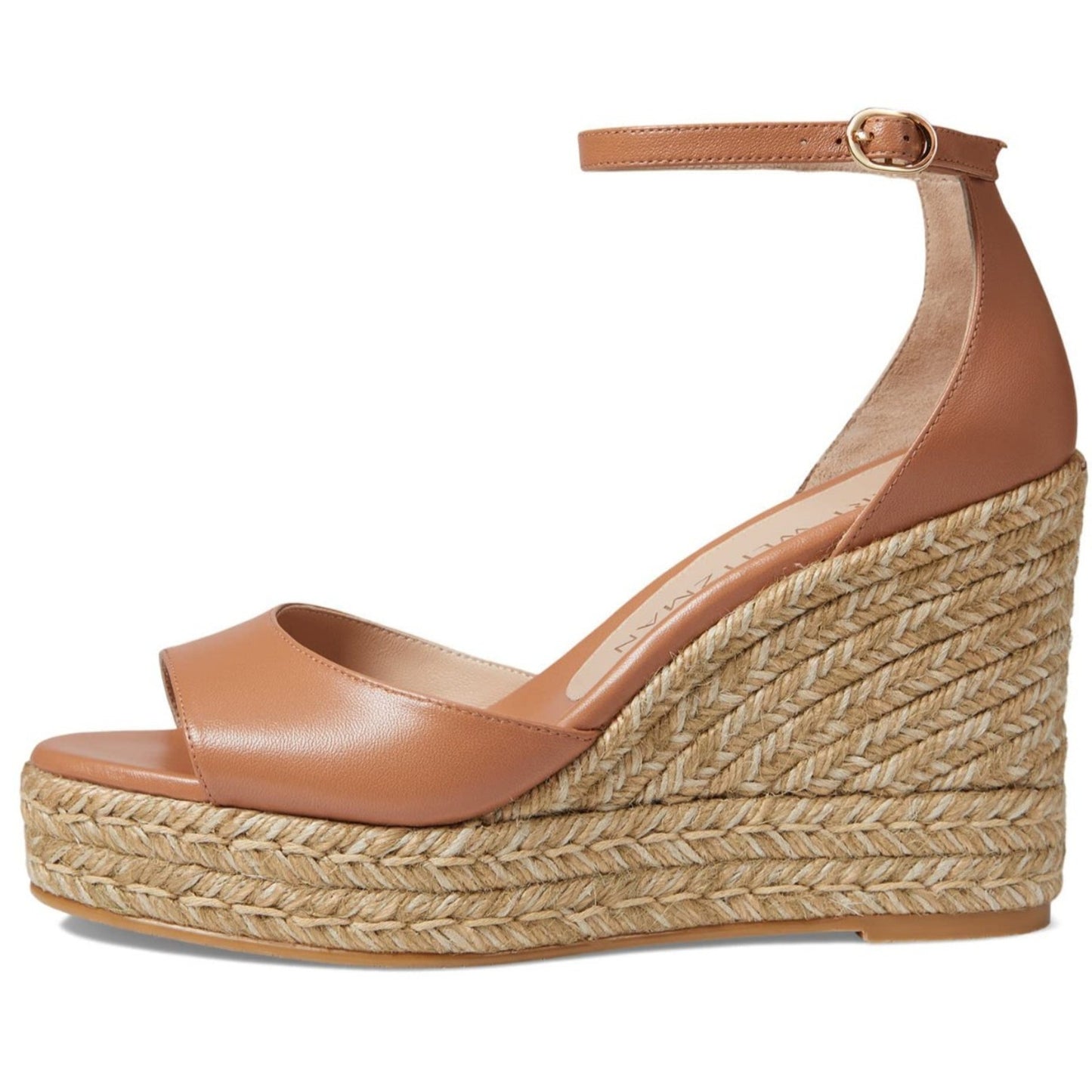 Stuart Weitzman Espadrilles Nudistcurve Wedge Sandals Beige Leather Shoes 8.5 B