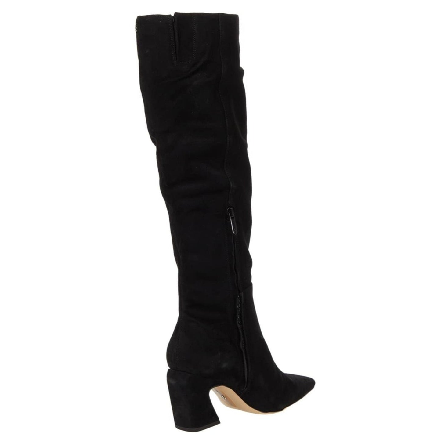 Sam Edelman Sulema Black Block Heel Pointed Toe Suede Knee High Boots 8.5 M