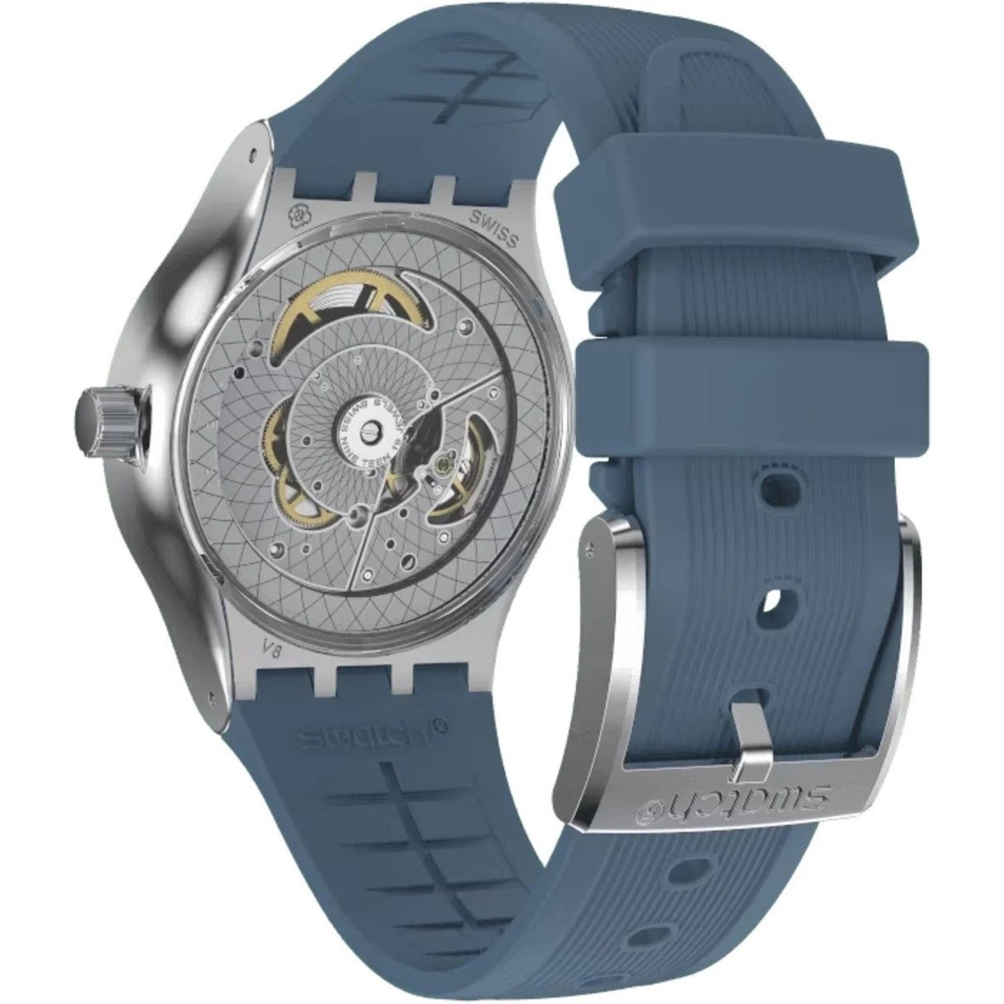 Swatch Irony Blurang Automatic Skeleton Quartz Watch Sistem51 Model YIS430 New