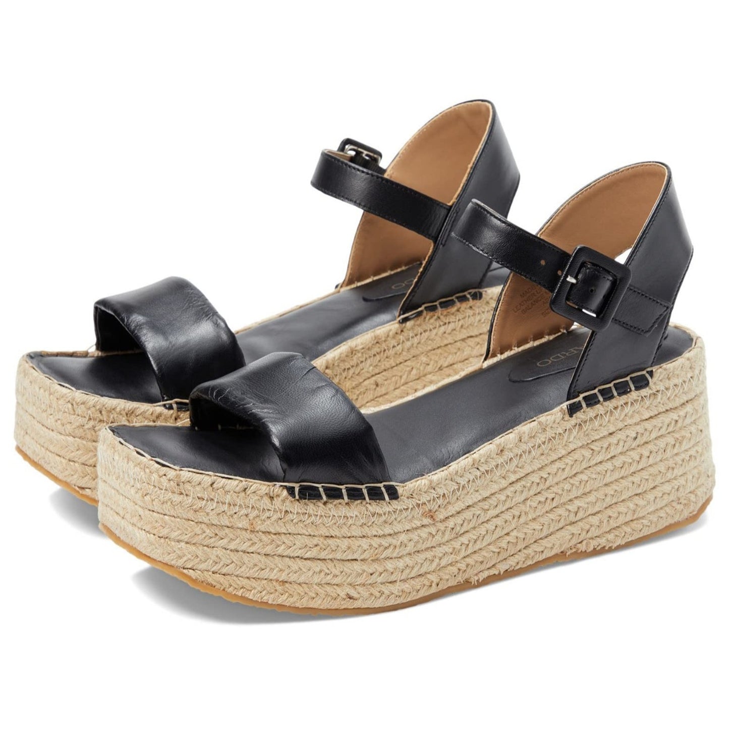 Bernardo Mallorca Espadrille Platform Sandal Black Nappa Mestico 8.5 M