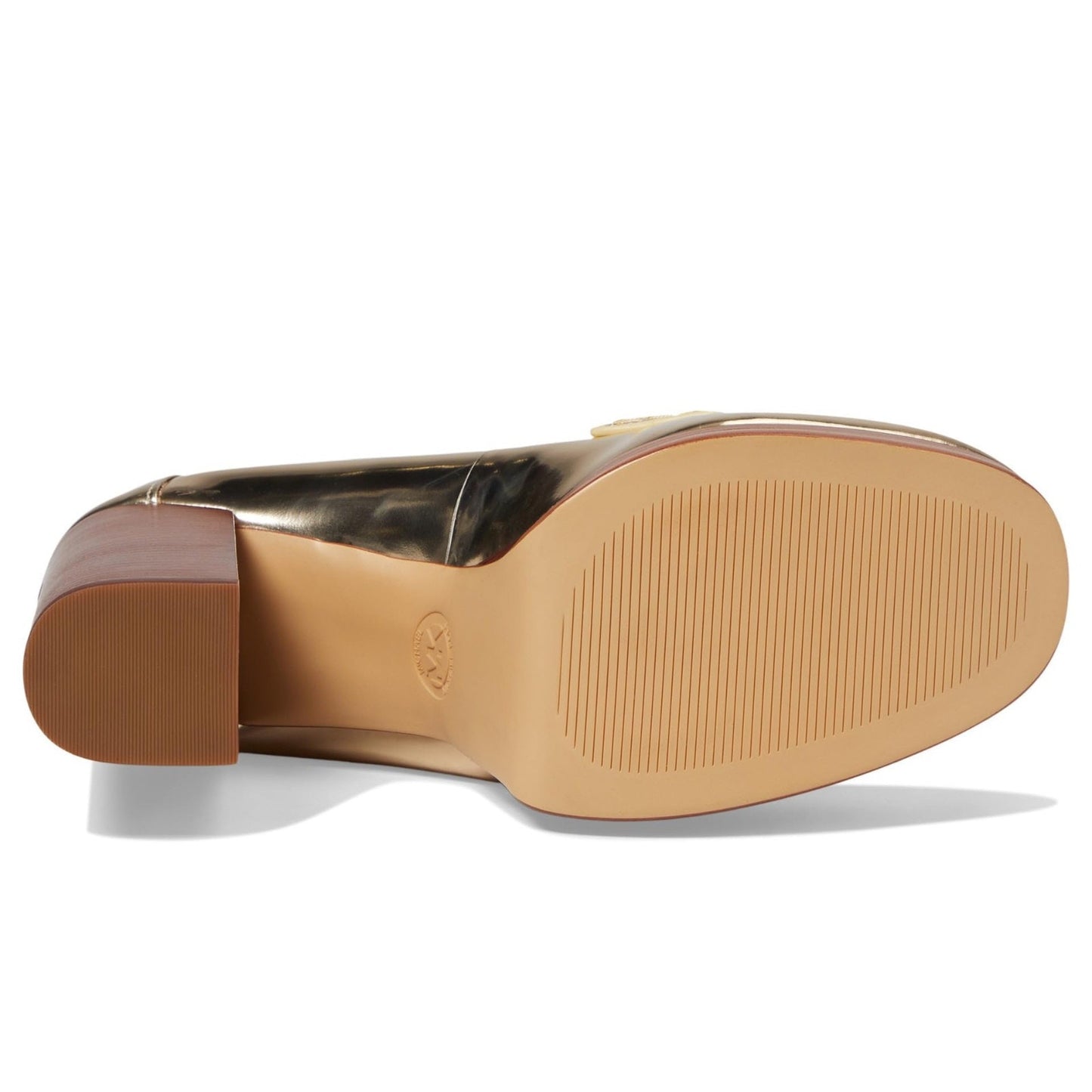 Michael Kors Eden Leather Loafer Platform Pump Pale Gold Metallic Size 7 M