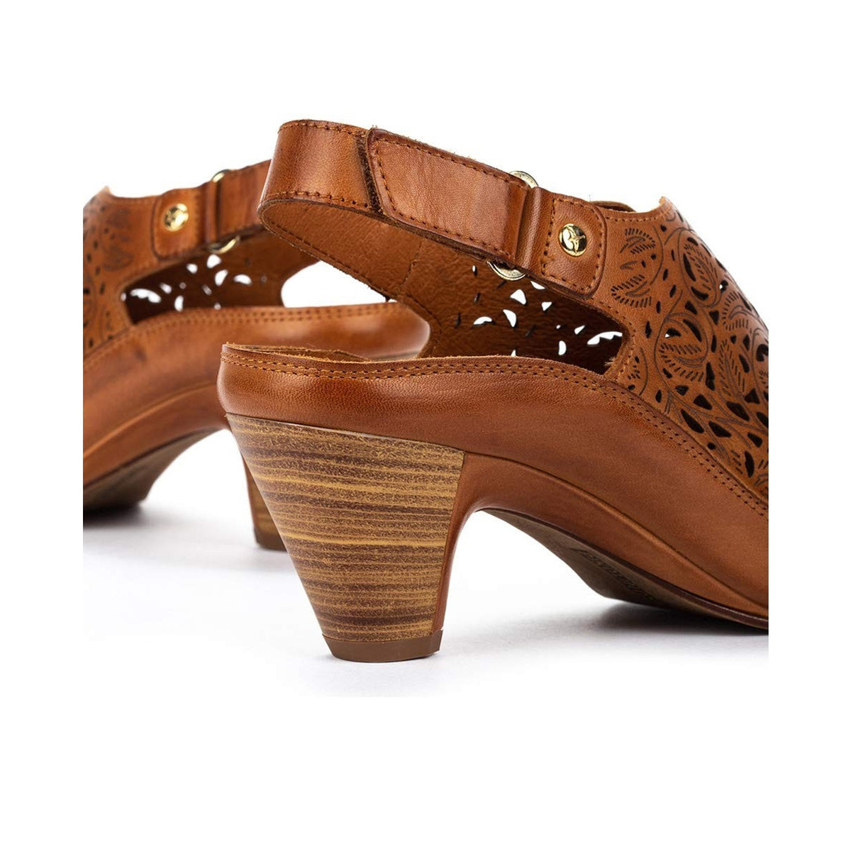 Pikolinos Leather Women's Heeled Sandals Java W5A, Brandy, 9-9.5 US