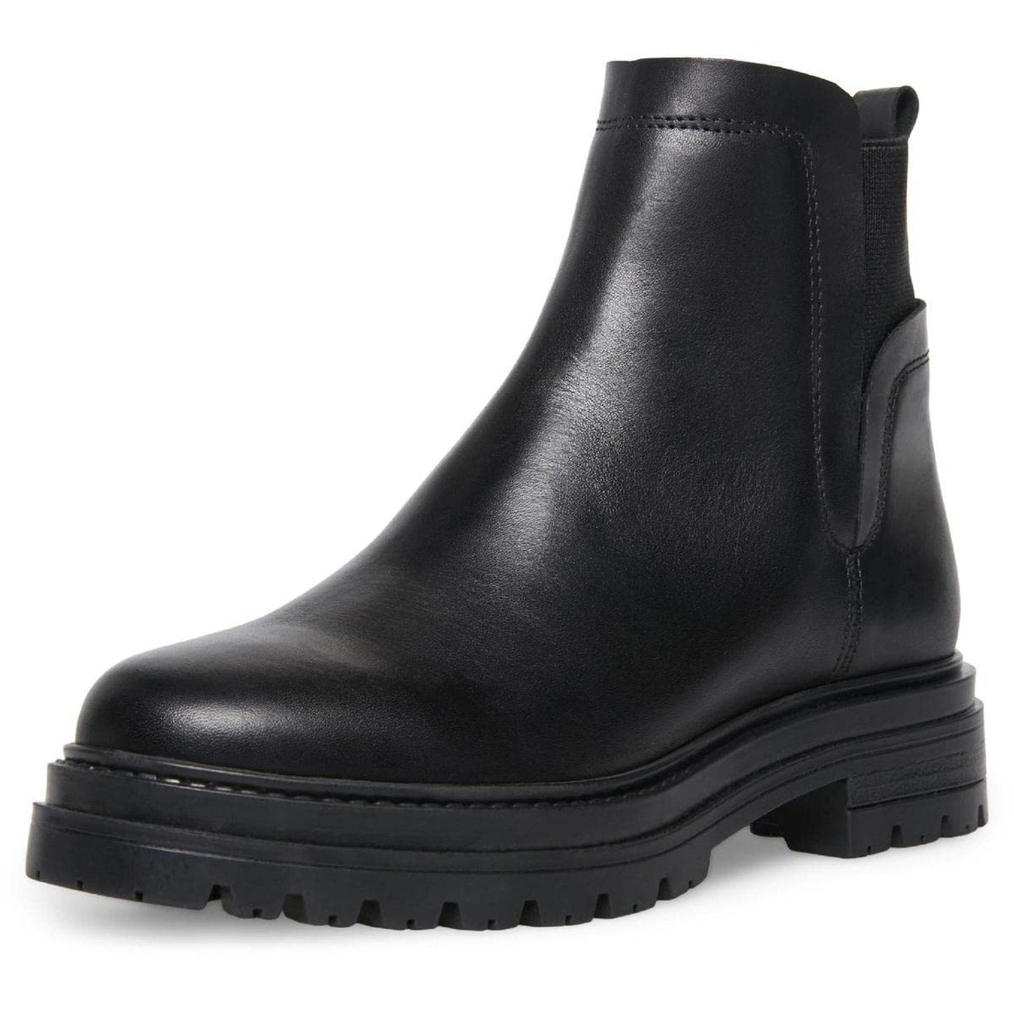 Steve Madden Moira Chelsea Boots Black Leather Lug Sole Women’s Size 7.5 Steve Madden