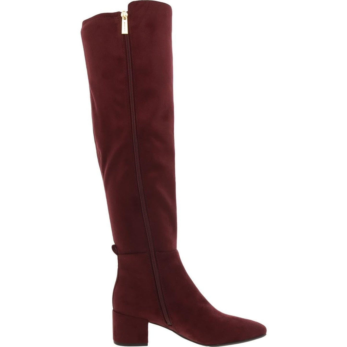 MICHAEL Michael Kors Women's Braden Block Heel Tall Boots Suede Merlot Size 9.5M