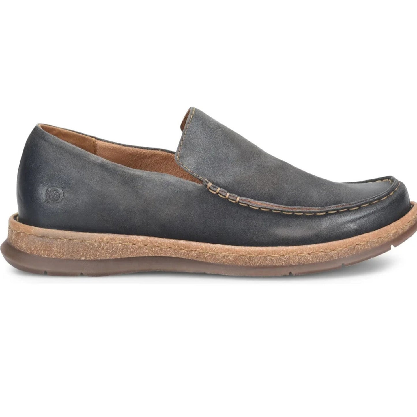BORN Baylor Dark Grey Distressed Suede Slip On Loafers Shoes Men's size 9.5 M
