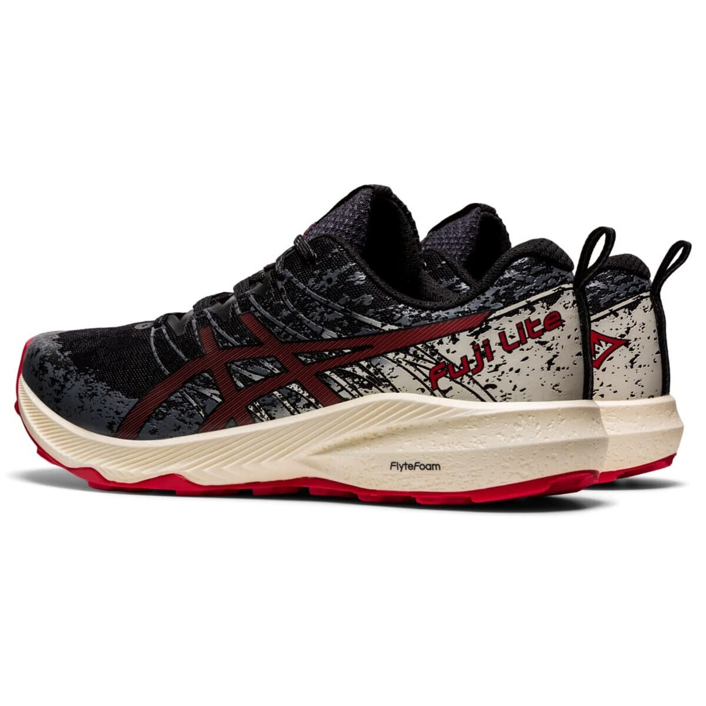 ASICS Fuji Lite 2 Men's Athletic Running Shoes, Black/Electric RED US 9