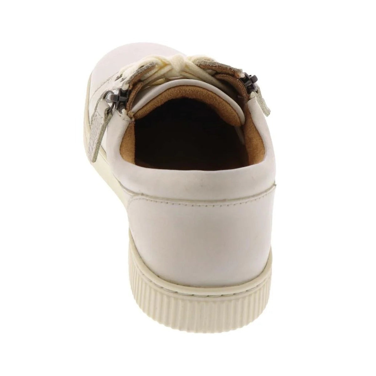 Born Paloma Women's Comfort Sneaker Slip On Zip Up White Leather Size 9.5