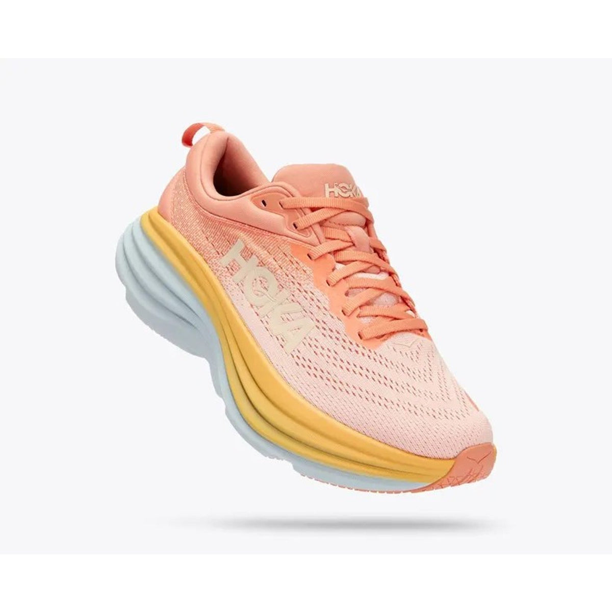HOKA ONE ONE Bondi 8 Men's Running Shoe Peach Yellow Size 11 D Wide