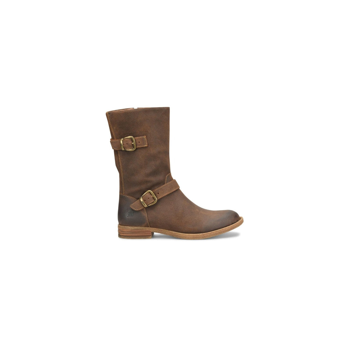 NEW BORN Delano Mid Calf Distressed Suede Women's Boot Rugged Brown 6.5