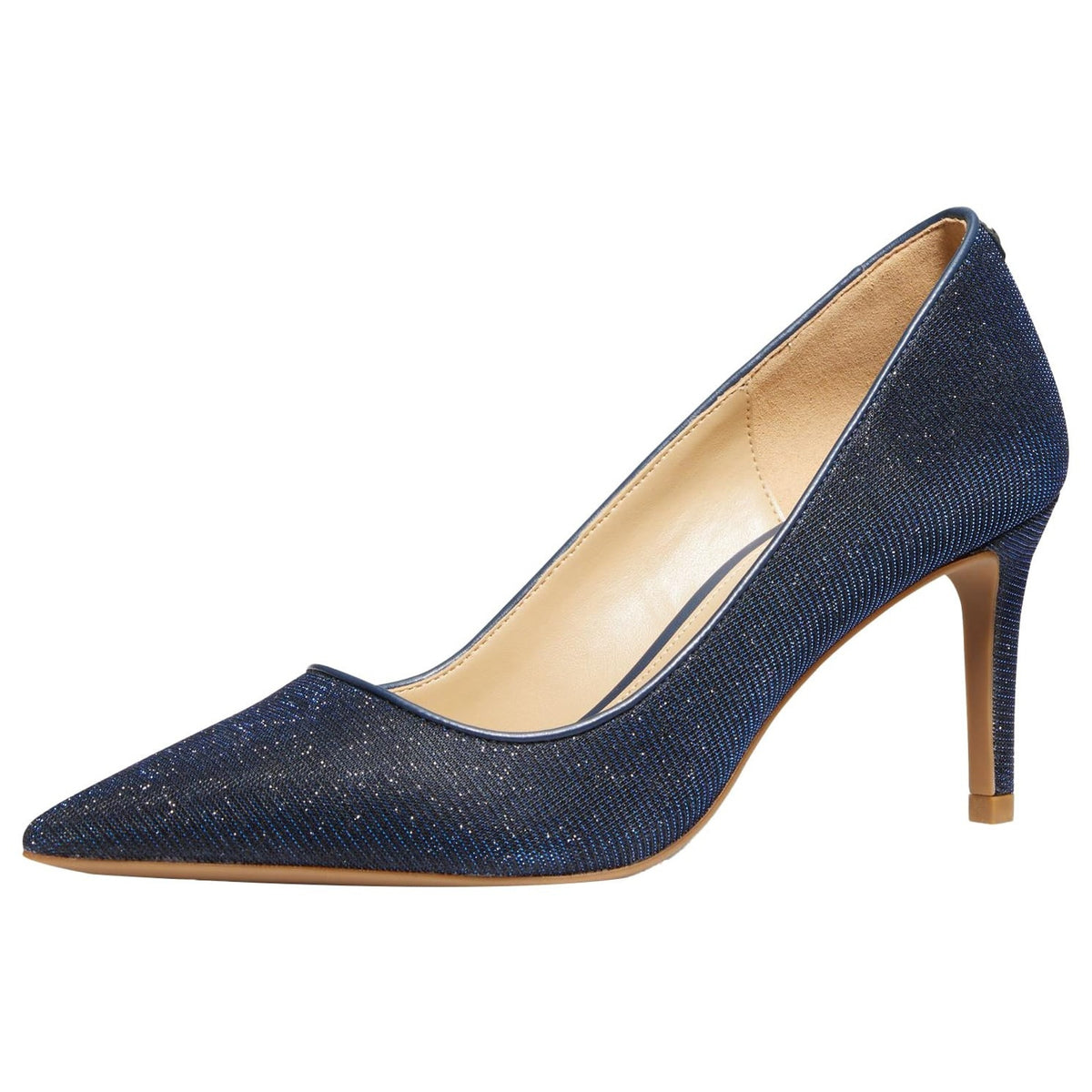 Michael Kors Alina Flex High Heel Pump Women's 9.5 M Glitter Chain Mesh Navy