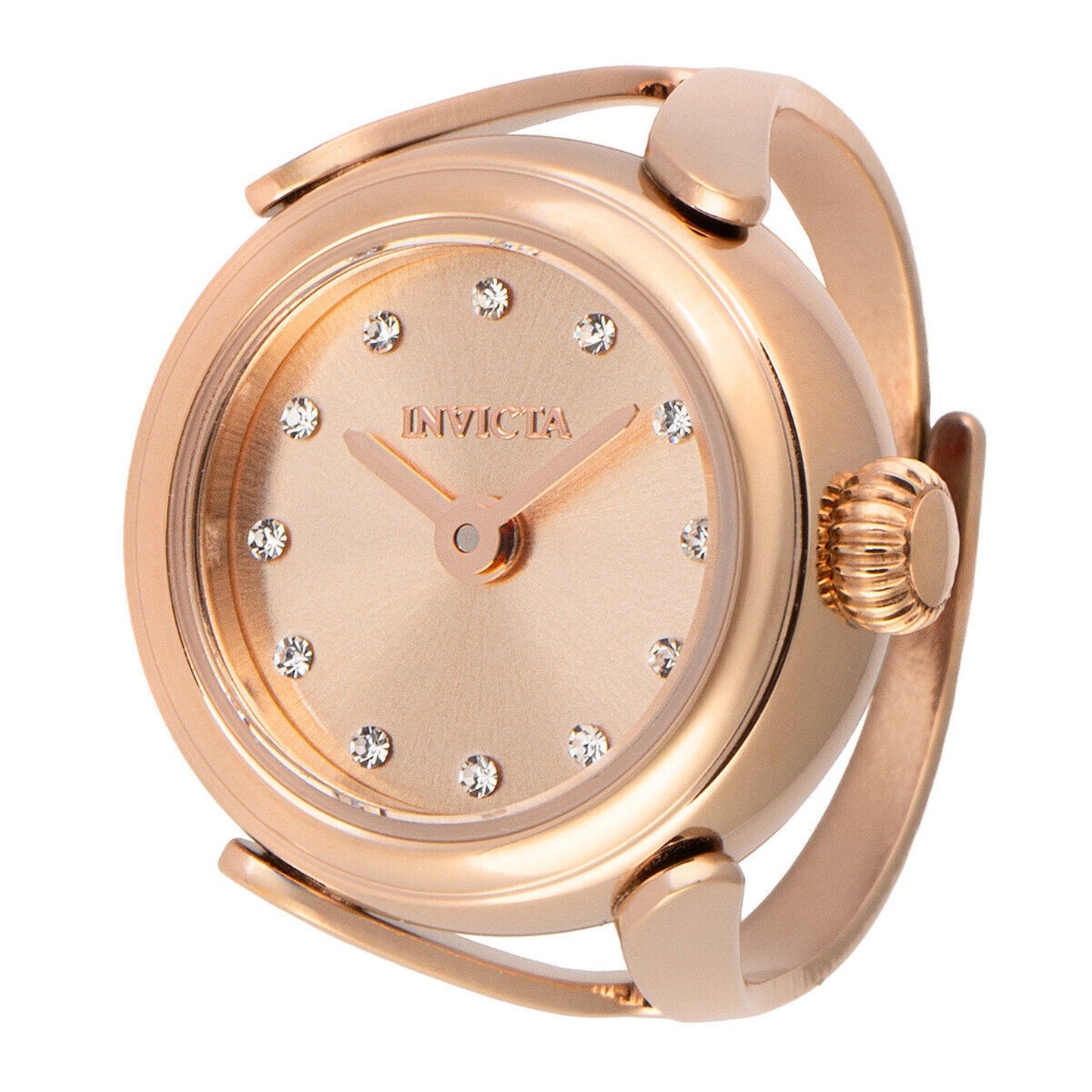 NEW Invicta Women's 17.5mm Angel Ring Quartz Gold Tone 30m Stainless Steel Watch Invicta