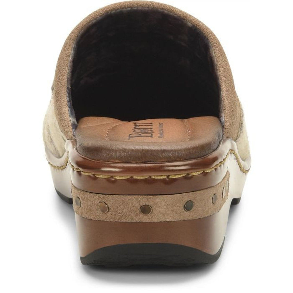 Born Bandy Taupe Birch Blanket Wool Womens Clogs Shoes Mules size 7