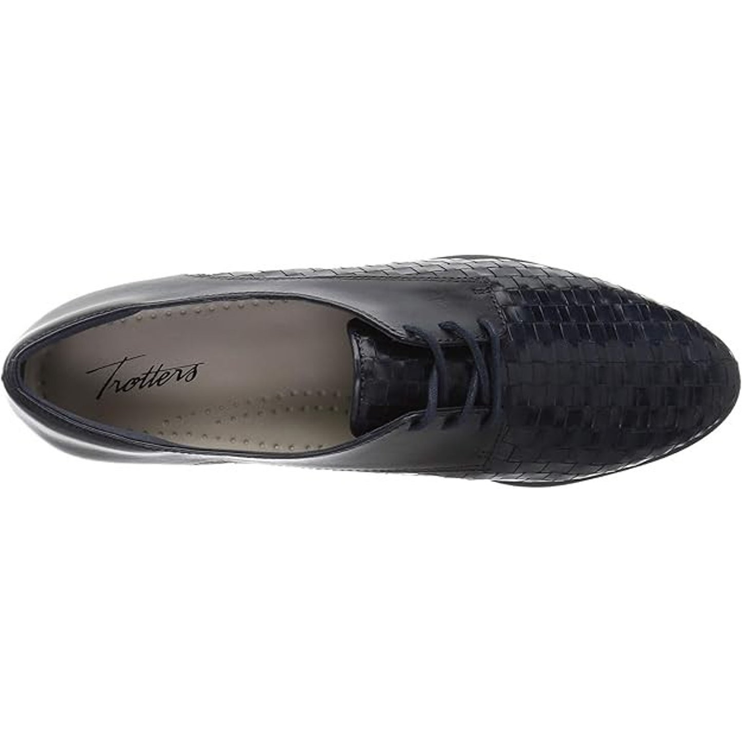 Trotters Womens Dress Shoe Lizzie Herringbone Oxford 8.5 M Loafer Black