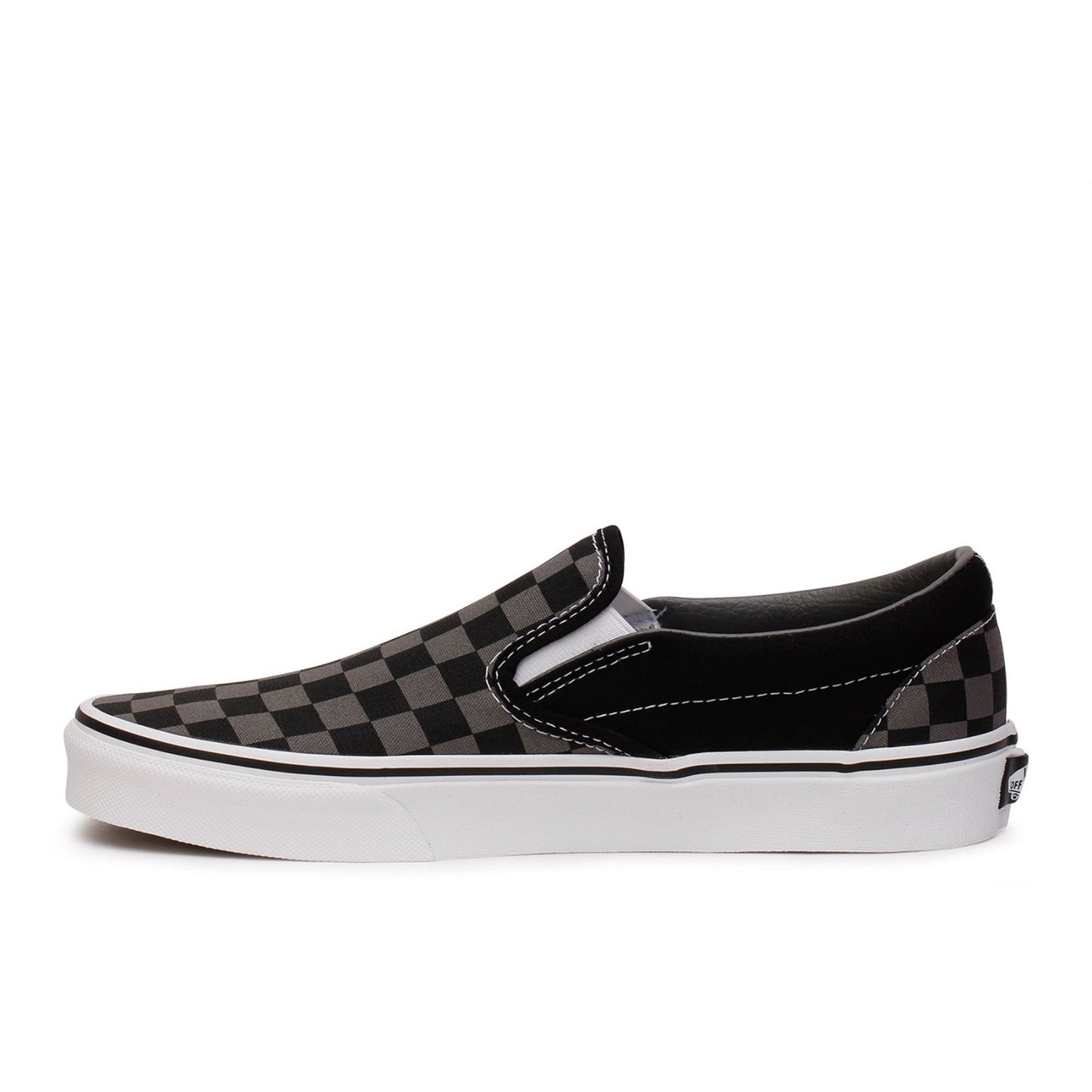 VANS CHECKERBOARD SLIP-ON Low Cut Men's Shoes Canvas Upper BLACK/PEWTER Size 12