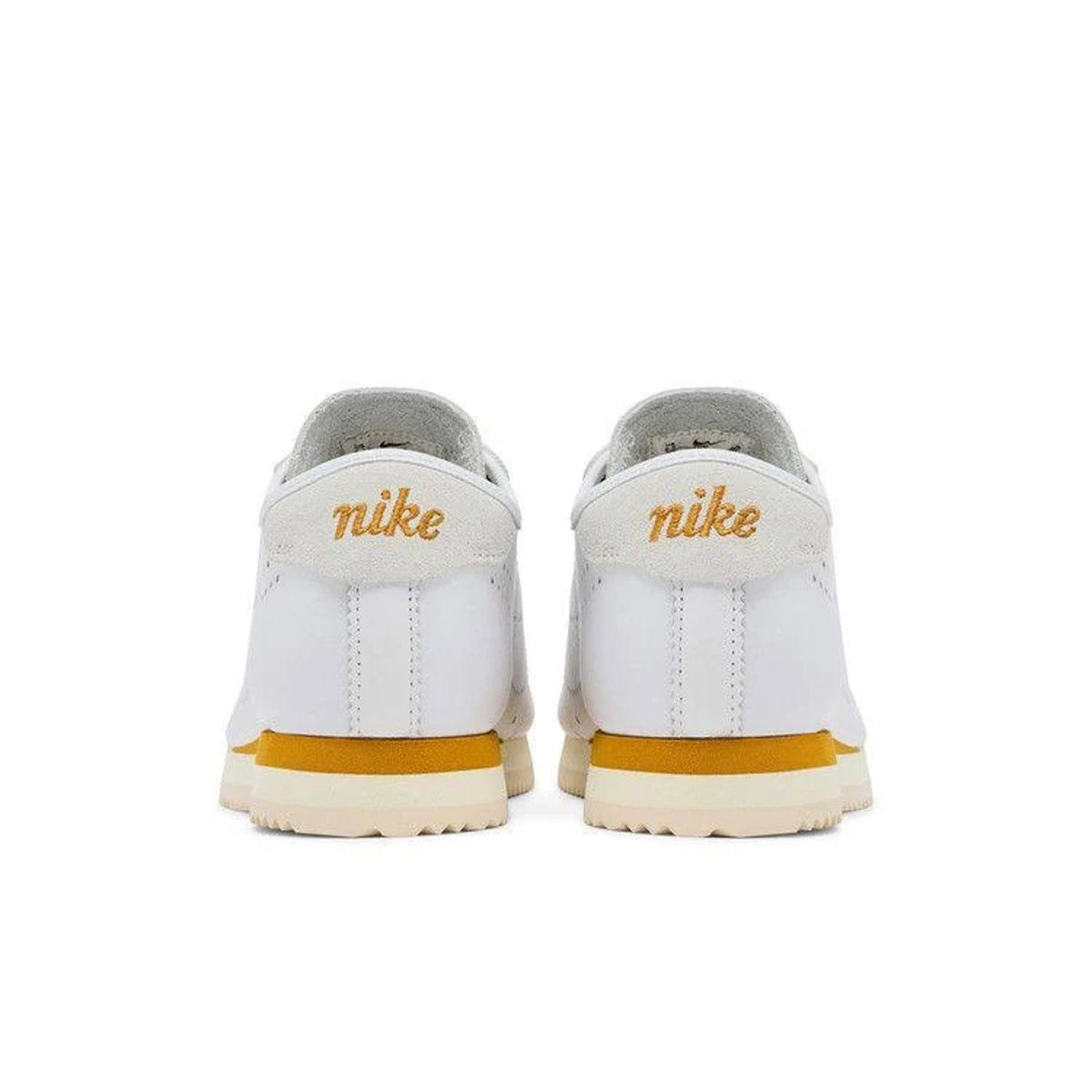Women's Nike Cortez LT Leather 'White Bronze Perforated Swoosh' Sneaker Size 7.5