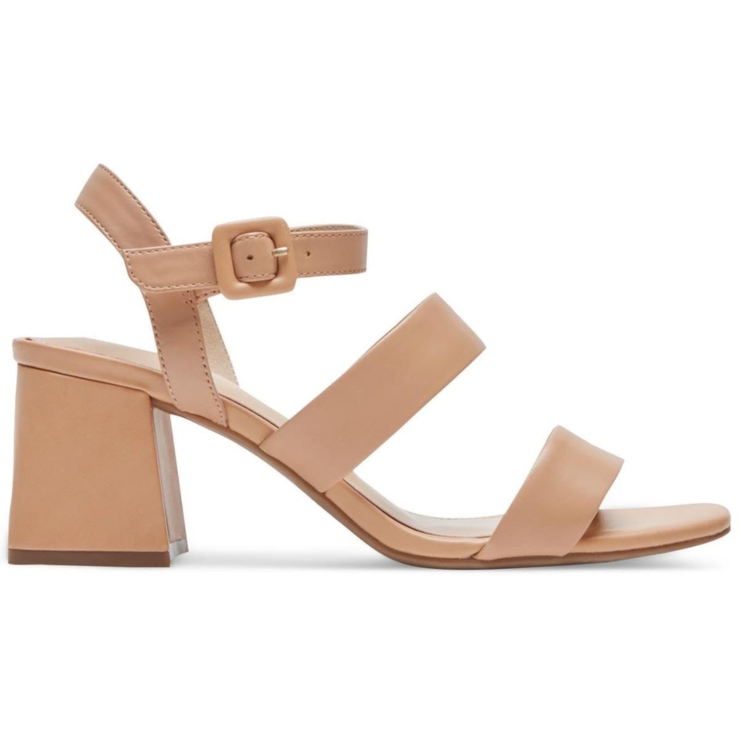 Rockport Farrah 3 Band Sandals Macadamia Leather Block Heel Women's 8.5 M