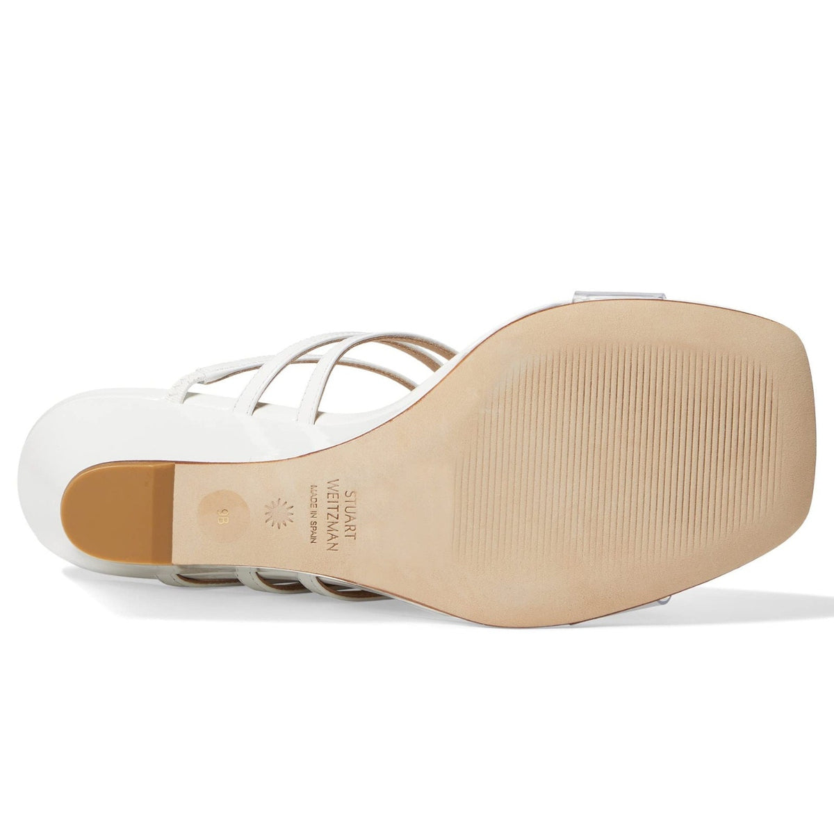 Stuart Weitzman Deco 85 Wedge Women's Sandals Clear White Leather 8.5